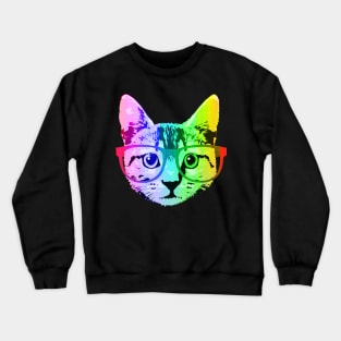 Funny Rainbow Cat Crewneck Sweatshirt